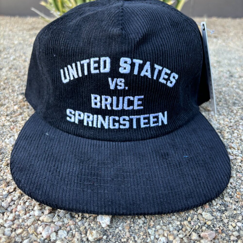 UNITED STATES VS BRUCE SPRINGSTEEN CORDUROY BLACK SNAPBACK CAP HAT NEW